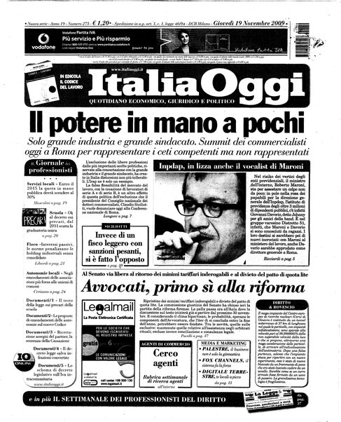 Italia oggi : quotidiano di economia finanza e politica